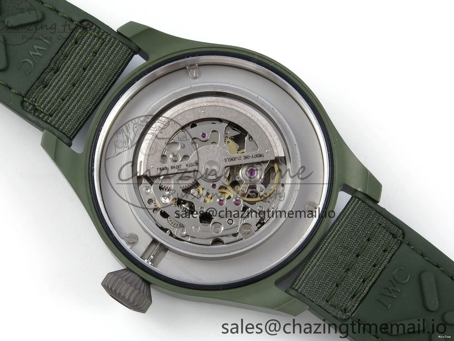MIROTIME 0117 Big Pilot IW329802 M+F 1:1 Best Edition Green Dial on Green Nylon Strap MY Unique 7002